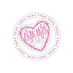 Pink Flaming Heart Stickers