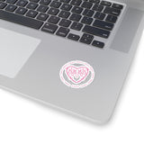 Pink Flaming Heart Stickers