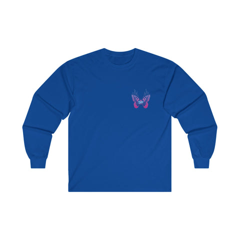 Purple Flaming Butterfly Long Sleeve