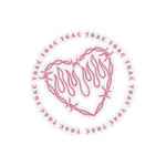 Pink Flaming Heart Stickers