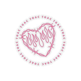 Pink Flaming Heart Stickers