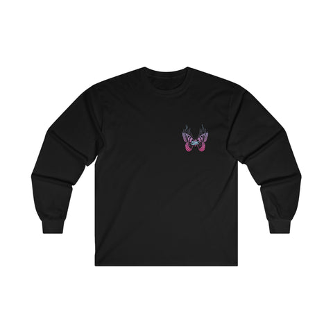 Purple Flaming Butterfly Long Sleeve
