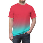 Red/Blue Color Fade Tee