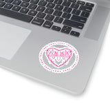 Pink Flaming Heart Stickers